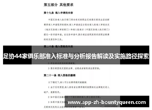 足协44家俱乐部准入标准与分析报告解读及实施路径探索